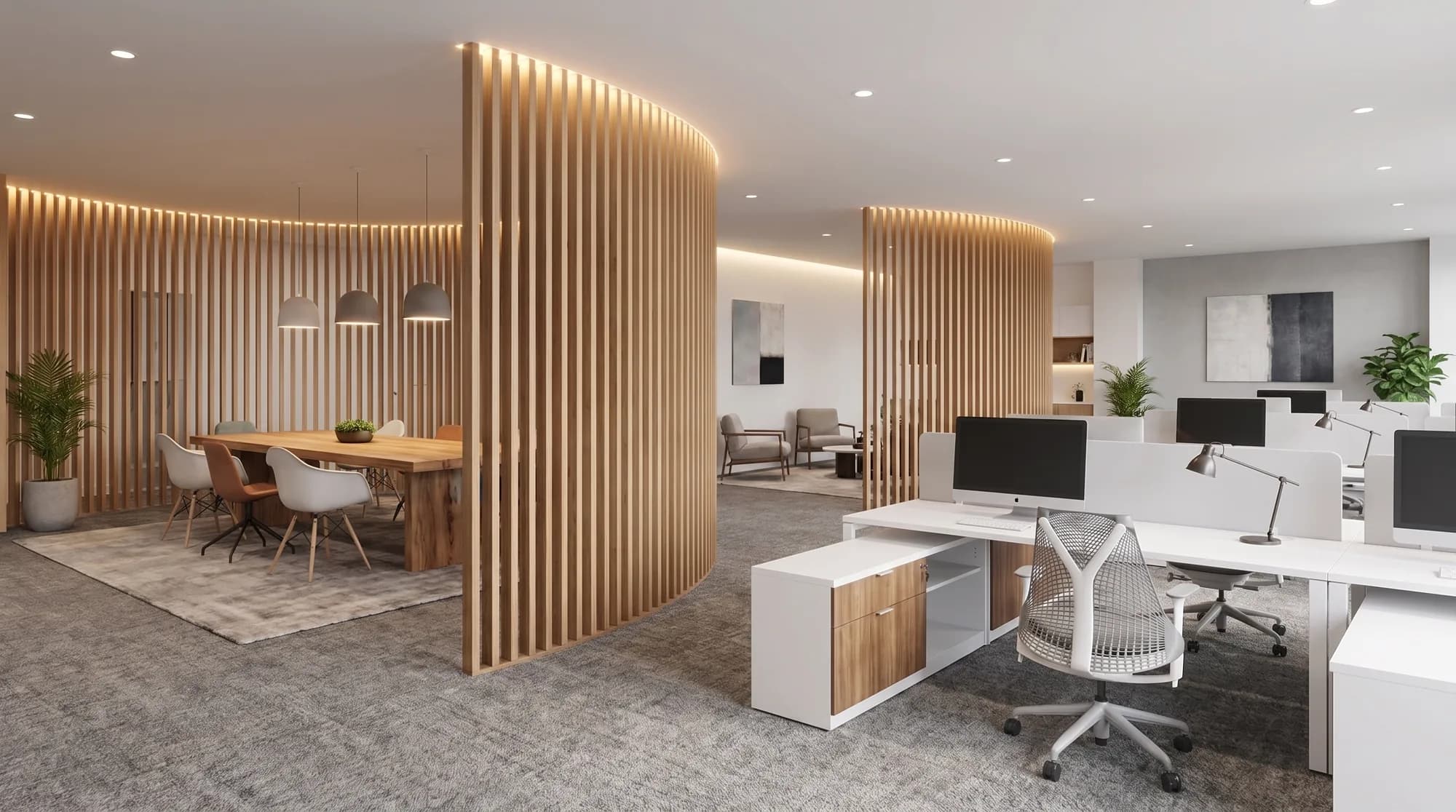Oficinas Timber Slats